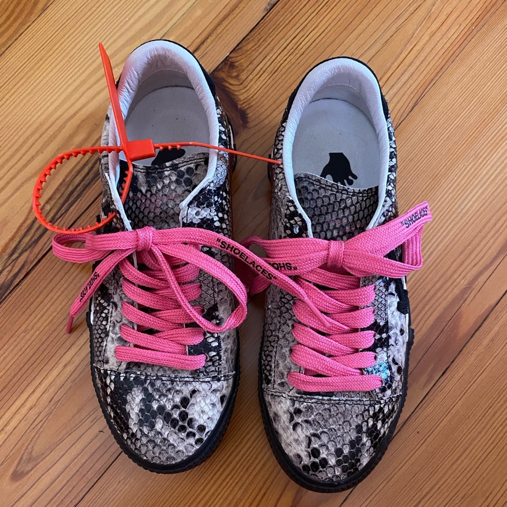 Authentic Off-White snakeskin sneakers.
